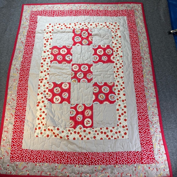 Homemade Other - Baby Quilt Sock Monkey Themed  Patchwork Quilt 36”X46” Flannel Backing